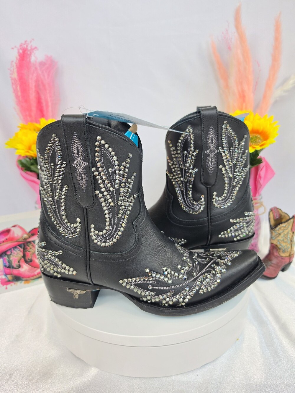 New LANE Lexington Cowgirl Boots W/ Swarovski Crystals 7.5 - Picture 5 of 10